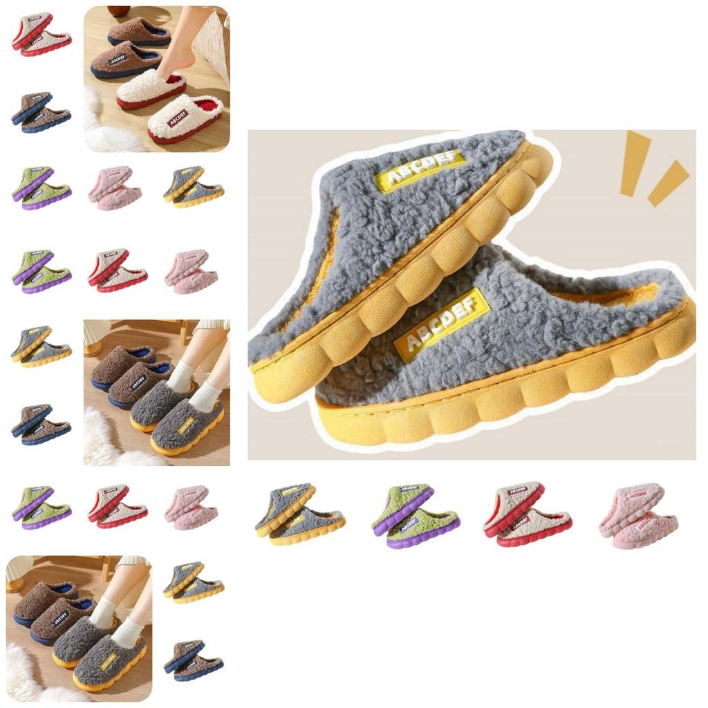 Thickened Warm Cotton Slippers Unisex Indoor Home Slippers For Winter