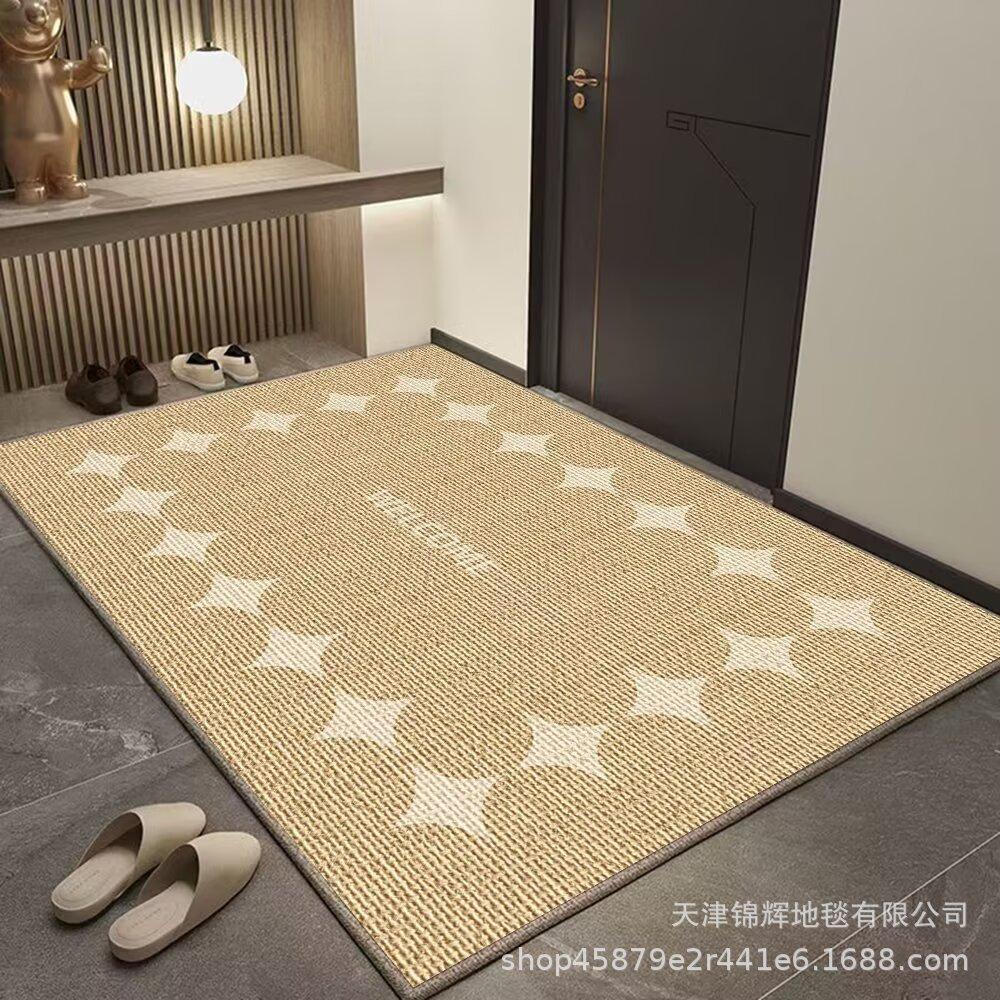 Придверный коврик из флиса с кольцом для крыльца, Современное ощущение при входе в дверь, Грязеотталкивающий и простой в уходе, Нескользящий, можно резать