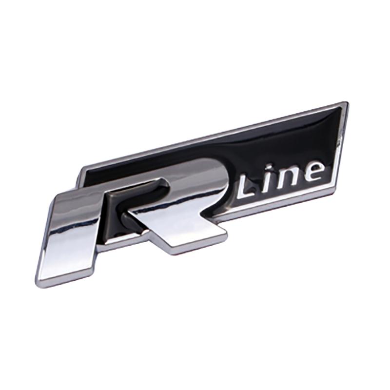 AABIP1 3D Metal Car Body Sticker RLine R Emblem Sticker For Volkswagen Passat b6 Golf Amarok T5 Phaeton Polo Car Body Decoration Paster