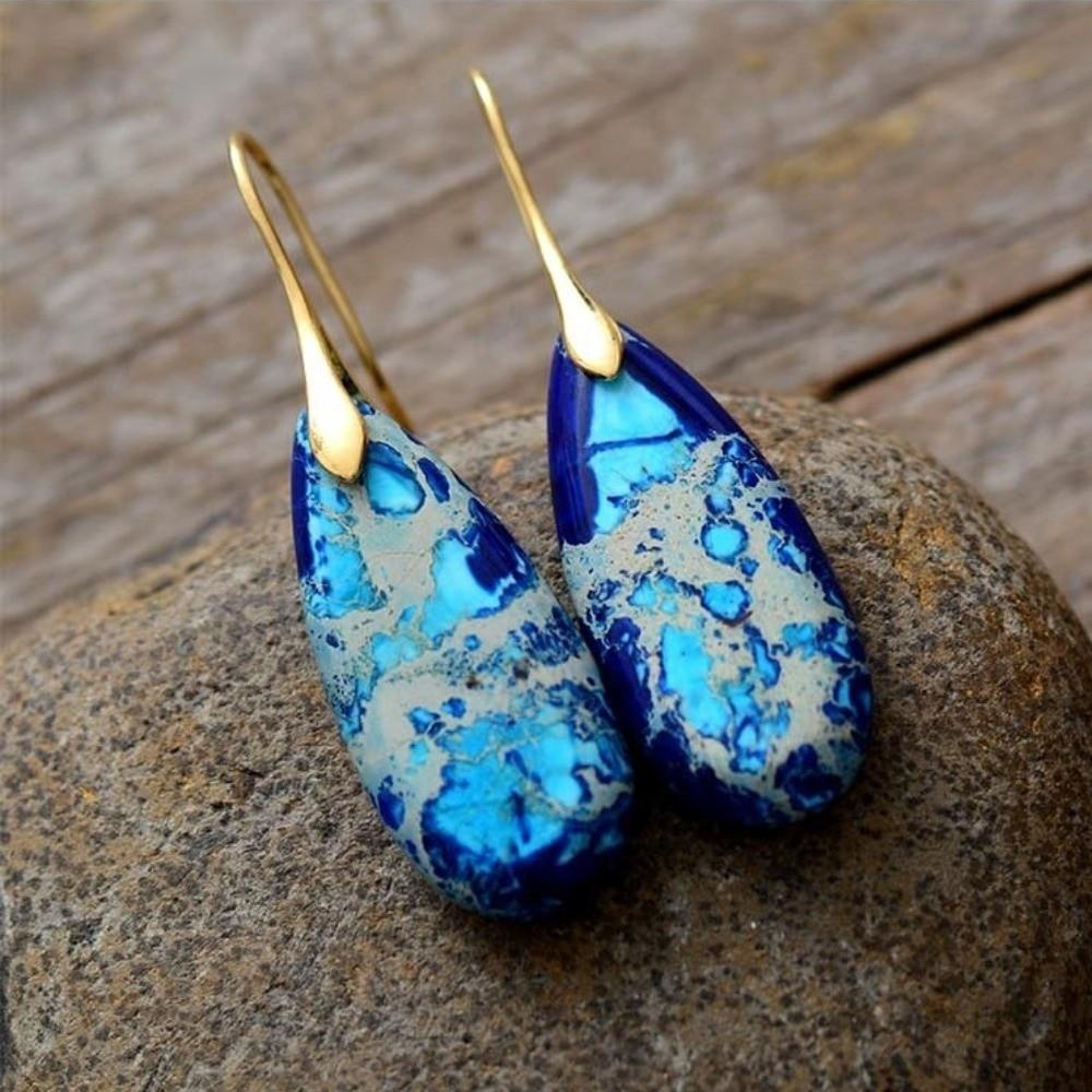 Colorful Droplet Pendant Earrings Teardrop Shape Dangle Earrings Fashion Accessories