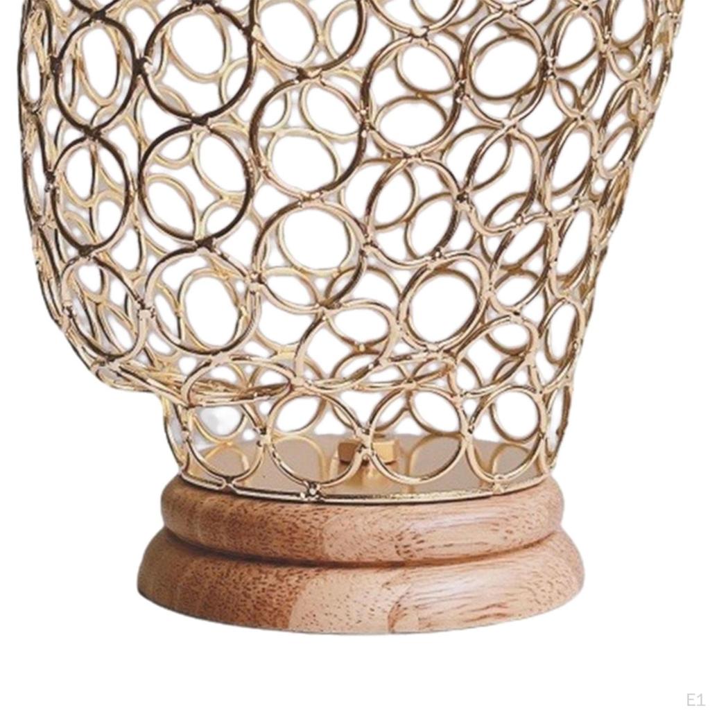 Hat Display Stand, Metal Hollow Mannequin Head with Wooden Base Wig Holder Stand for Caps,