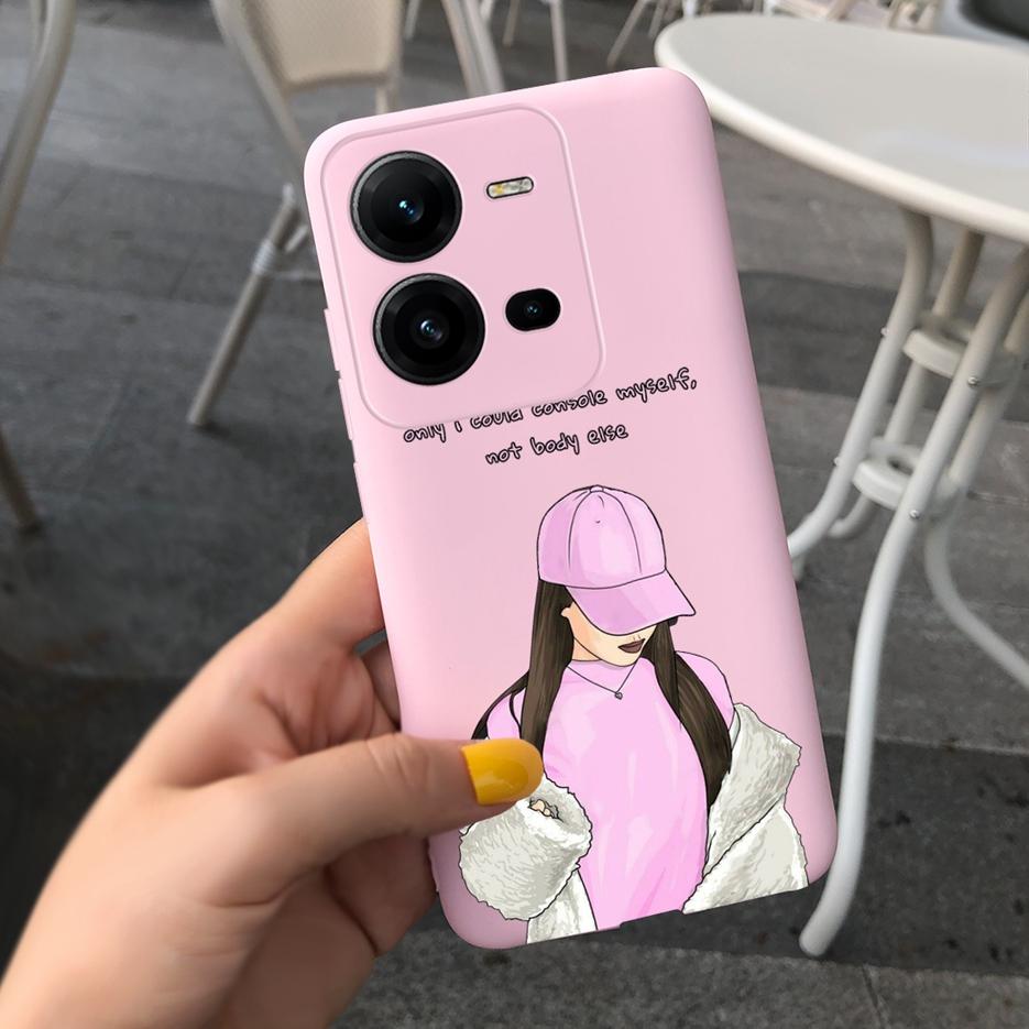 Чехол для Vivo V25 V25e Милый Модный Мультяшный Девочки Подсолнух Мягкий Силиконовый Чехол для Телефона Для Vivo V25 V 25 VivoV25e Задняя Крышка Coque
