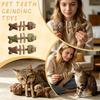 Игрушка-грызун для кошек в форме рыбьей кости, дентальная палочка с кошачьей мятой и серебристой лозой для кошек, живущих в помещении, дизайн из натуральных материалов для интерактивной игры и ухода за полостью рта