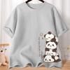 Summer Cartoon Cute Treasure Panda Sweet Printed Short Sleeve T-shirt Women's Loose Leisure Soft Bottom Oversized Shirt Top