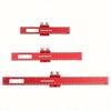 Woodworking Ruler, 3Pcs Precision Pocket Metal Slide Rule Inch and Metric T-Type Scribing and Square Ruler for Marking and Measuring
