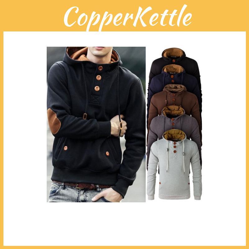 Men's Winter Cowl Neck Hooded Sweatshirt Coat Jacket For Ultimate Comfort And Style