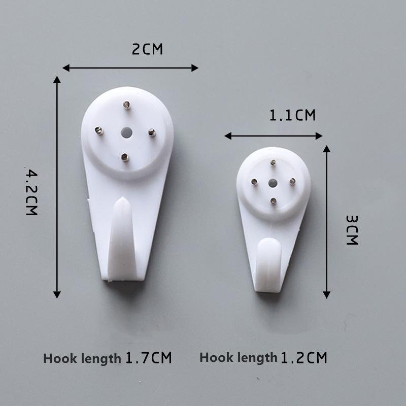 10 шт. настенные украшения, установка, бесшовные крючки, гвозди, кухня, гостиная, спальня, дом, повседневное висение, настенный невидимый крючок, белый