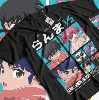 Футболка Ranma 1/2 Шампунь Румико Такахаси Манга Стрип Аниме Футболка Графические Футболки Оверсайз Футболка Мода