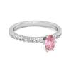 Pink CZ Oval Solitaire Women Wedding Ring - 925 Sterling Silver