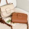 Exquisite Autumn and Winter Single-shoulder Crossbody Flap Leather Bag, Fashionable and Simple Saddle Bag