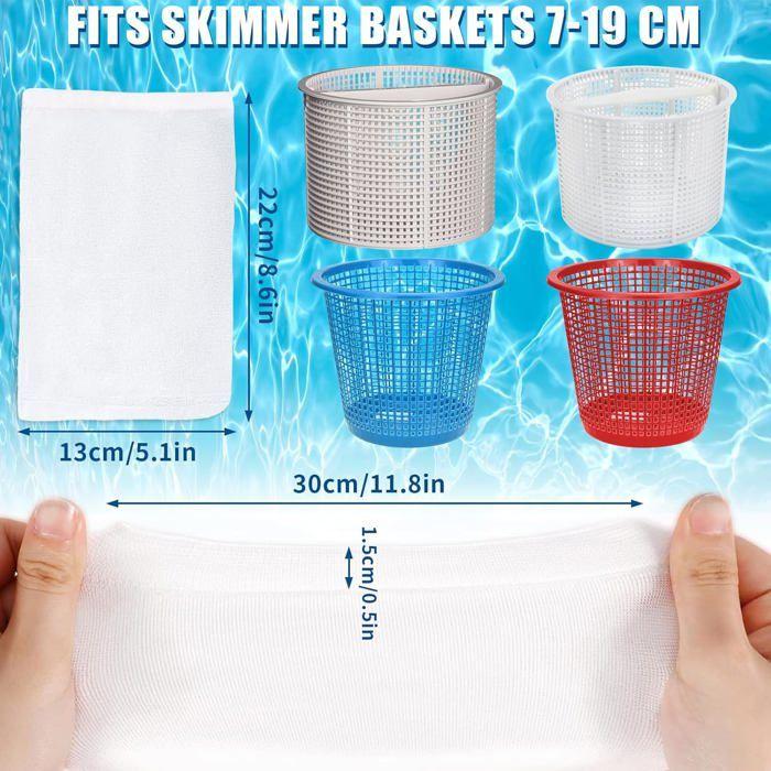 Chaussettes skimmer piscine en nylon - Lot de 30 préfiltres réutilisables lavables