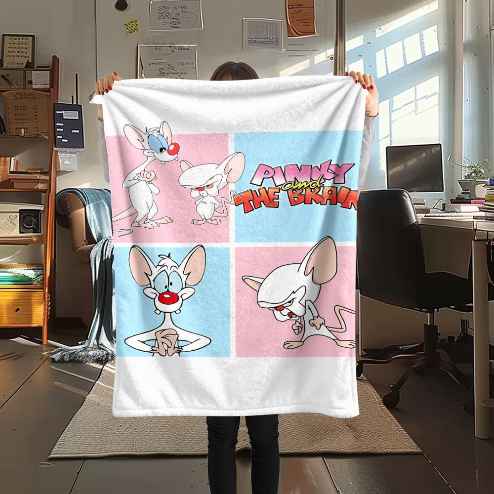 Pinky and the Brain Print Flannel Blanket,High quality Comfortable for All Seasons,Home Decor,Warmth and Comfort,Perfect for Christmas Gifts