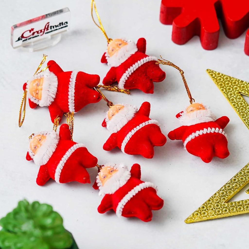 Маленький Дед Мороз Рождественский Декор Подвесные Украшения на Елку (Упаковка из 6 шт.) Реквизит Новогодние украшения для дома, офиса, рождественские подарки