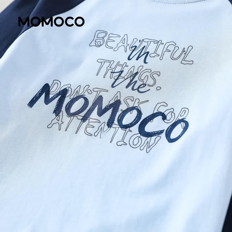 Синяя футболка с длинным рукавом для мальчиков MOMOCO