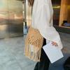 Yogodlns Bohemian Tassel Straw Bag Women Fashion Weave Handmade Crossbod Bag Summer Kintted Beach Handbag Vacation Lady Pouch