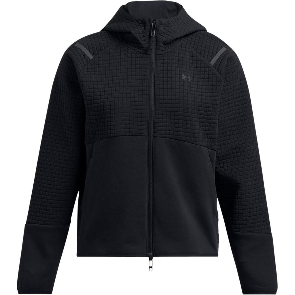 Under Armour Куртка с капюшоном и логотипом Unstoppable Freedom Series в клетку на молнии, женские куртки, черный цвет 1389842-001