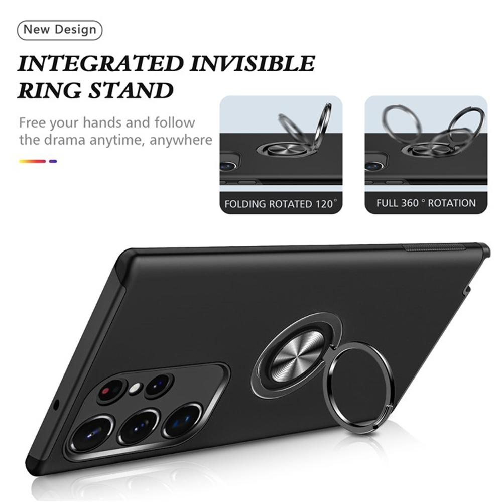 For Samsung Galaxy S25 Ultra Case PC+TPU Phone Cover with Rotatable Ring Holder