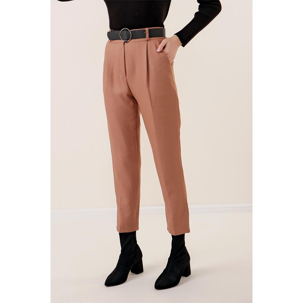 Брюки с эффектом шерсти с эластичным поясом