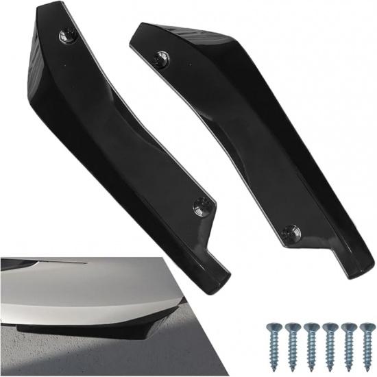 2PCS Universal Car Rear Bumper Lip Splitter Canard Diffuser, Side Fin Fenders Skirt Protector Exterior Decoration Trim For Car (Carbon Fiber)