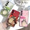 Мультяшный чехол для телефона O-Totoro-ES для Samsung Galaxy A73,21,22,32,71,53,52,51,80,5G Мягкий черный чехол