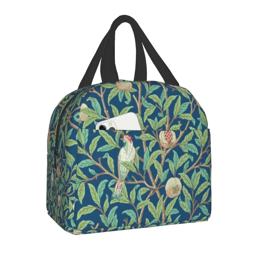 William Morris Цветочный текстильный принт термоизолированная сумка для ланча женская портативная коробка для ланча для детей школьные многофункциональные сумки для еды