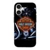 Case - Harley Davidson - Iphone 16 - Black - Flexible - Logo Pattern