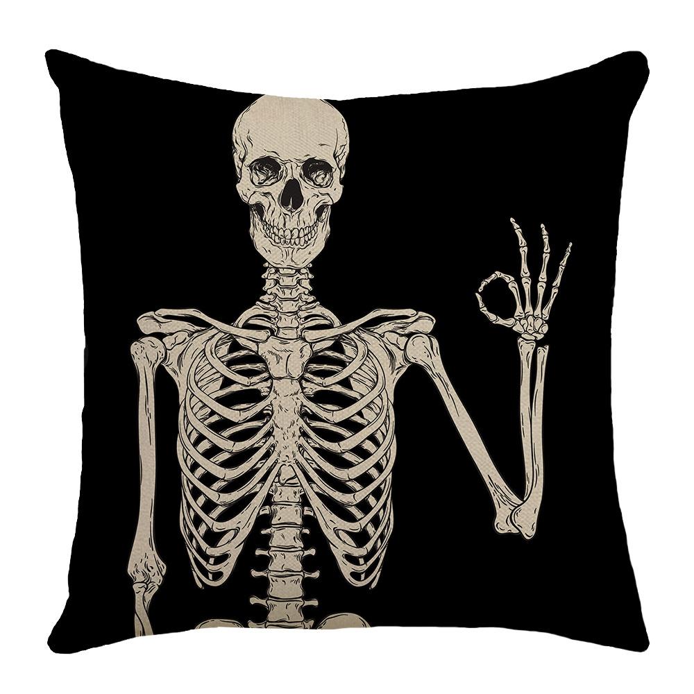 New Halloween Day of The Dead Pillowcase Skeleton Smiley Home Sofa Pillowcase