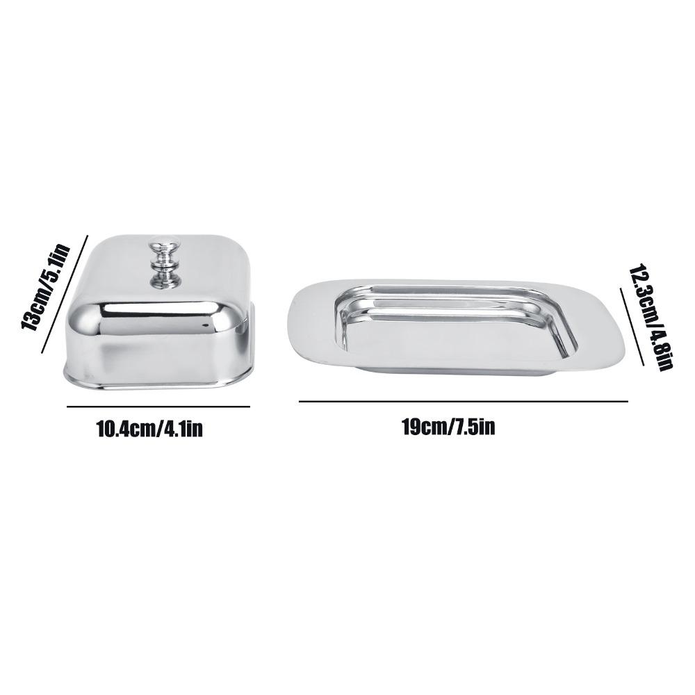 With Cover Handle Butter Dish With Lid Stainless Steel Butter Keeper Holder Home Kitchen