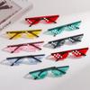 Gift Halloween Cosplay Pixelated Mosaic Glasses Party Glasses Gamer Robot Sunglasses Shades