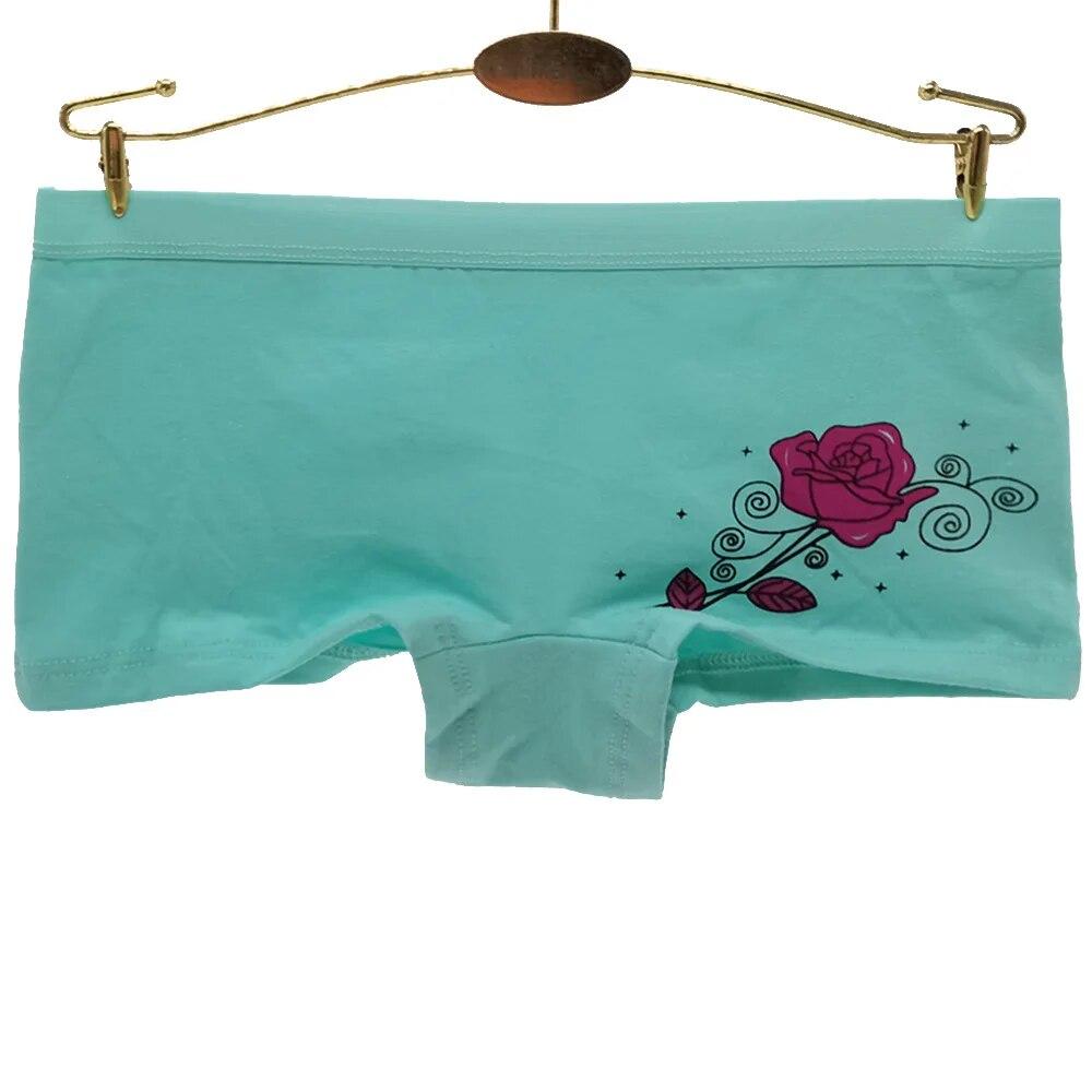 Cotton Underwear Women Girls Shorts Boxers Briefs Cute Floral Boyshorts Ladies Panties Knickers 6 Pcs/Lot