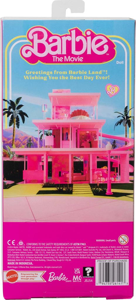 barbie Movie Ken Doll Pastel Pink and Green Striped Beach Matching Set with Surfboard and White Sneakers