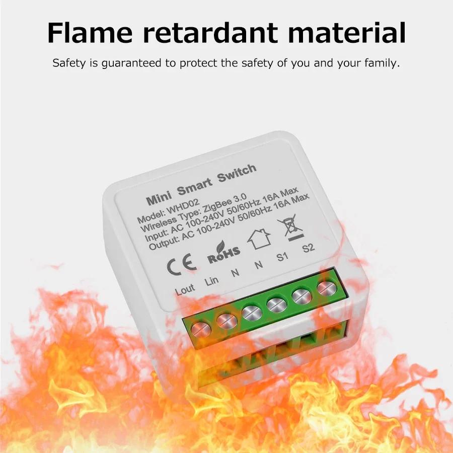 1-3 шт. Tuya WiFi Smart Switch Module 16A 100-240V 2-позиционный мини-умный выключатель DIY управление через приложение работает с Alexa Google Home