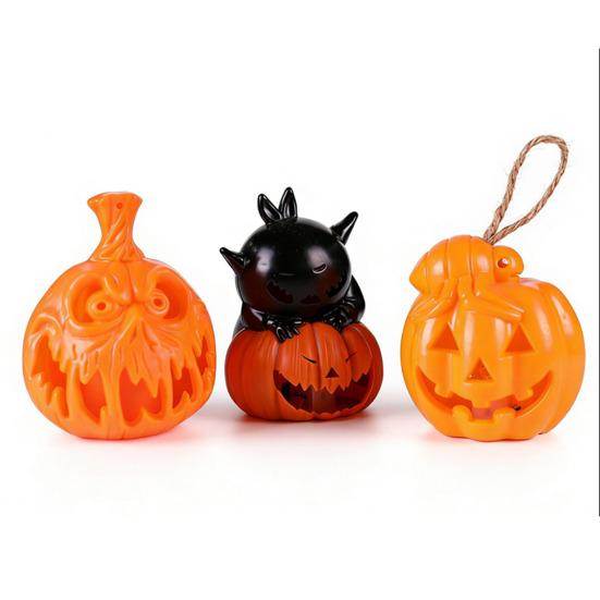 Halloween LED Light Night Light, Flameless Pumpkin Lamp, Decorative Creepy Lamp Atmosphere for Holiday Party Home Decor Indoor Lighting