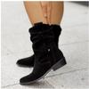 Winter New Style Popular Women's Boots Large Low Heels 40-43 Suede Ankle Boots for Women Brown Long Boots Zapatos Mujer