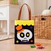 Holiday Photo Props Halloween Candy Bag, Cute Pumpkin Ghost Tote for Kids, Spooky Skeleton Theme Party Supplies Cartoon Pattern Treat Bag Party, Trick