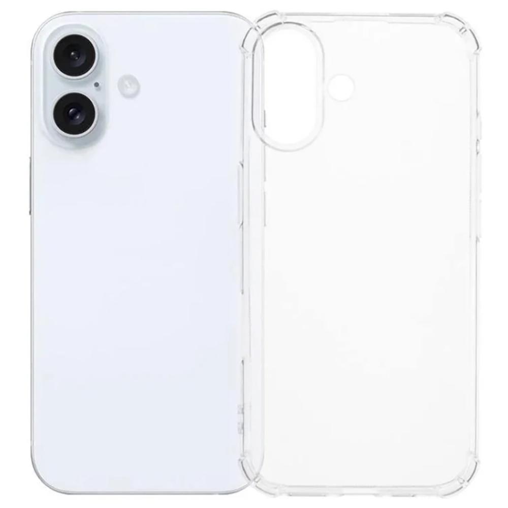 WANLONFENG WL3 Series For iPhone 16 TPU Case 1.5mm Phone Cover with 2Pcs Tempered Glass Films (Big Lens Hole)