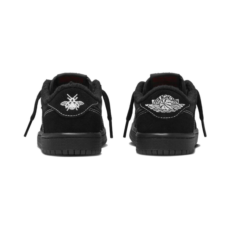 Детские кроссовки Travis Scott x Air Jordan 1 Retro Low OG SP PS Black Phantom, красный DO5442-001