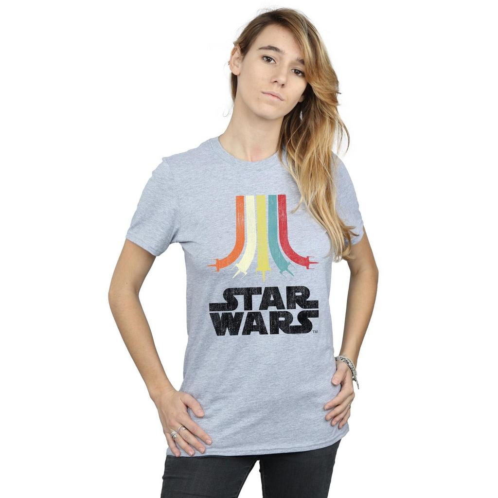 Star Wars Womens/Ladies Retro Rainbow Cotton Boyfriend T-Shirt