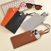 Luxury Women'S Eyeglass Case Leather Soft Holder Pocket Cases Slim Travel Pouch For Sunglasses Eyeglasses Eyewear With Lanyard
