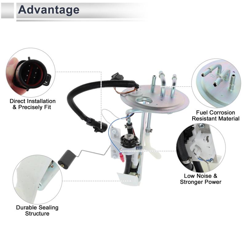 X Autohaux Electric Fuel Pump Assembly for Ford for Ranger 2000 2.5L 3.0L 4.0L 118.0 Wheelbase Fuel Filter Pump Module PFS-125