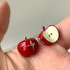 Милые Асимметричные Красные Зеленые Яблоко Звезда Серьги-Гвоздики Модные Неправильной Формы Фруктовые Клипсы для Ушей Ювелирные Аксессуары для Женщин Девушек Y2K Подарки