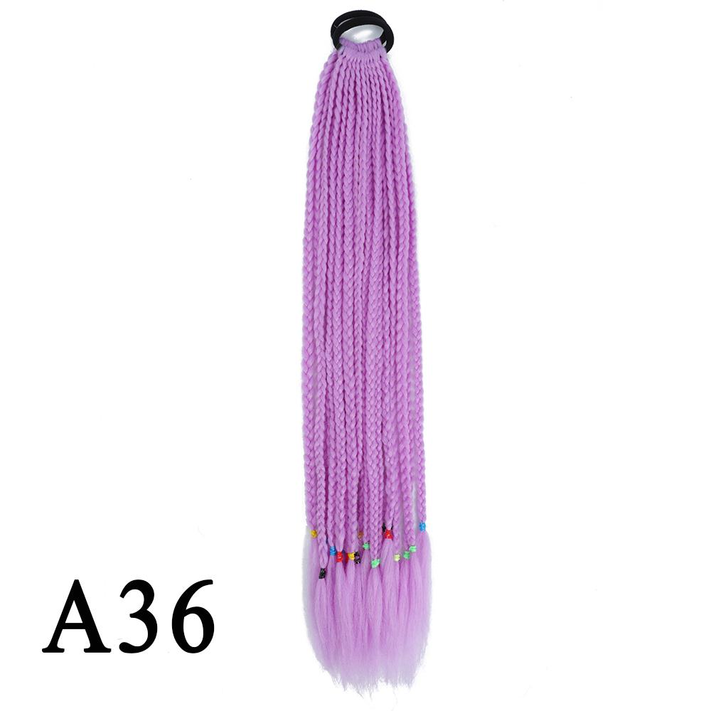 Плетеный хвост с резинкой, черный плетеный хвост ручной работы из термостойкого волокна, шиньоны с конским хвостом для девочек