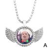 For John Pork Is Calling Answer Call Phone Humor Funny Pig Lover Graphic The Moon Necklace Angel Wings Pendant Necklace Gift