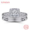 Lindon Classic 925 Sterling Silver Zircon Ring Ladies Jewelry Wedding Promise Party Gift