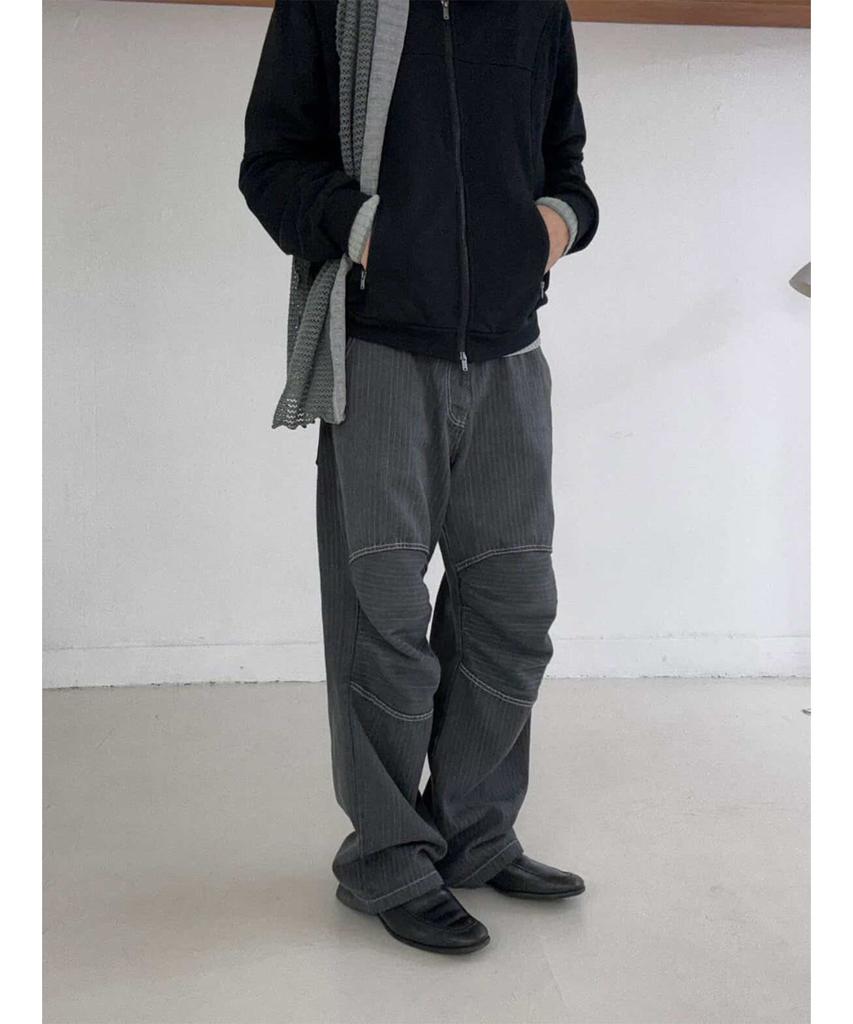 PARADIGMFILM [Ep.01] Dyed Herringbone Double Knee Pants (Charcoal)