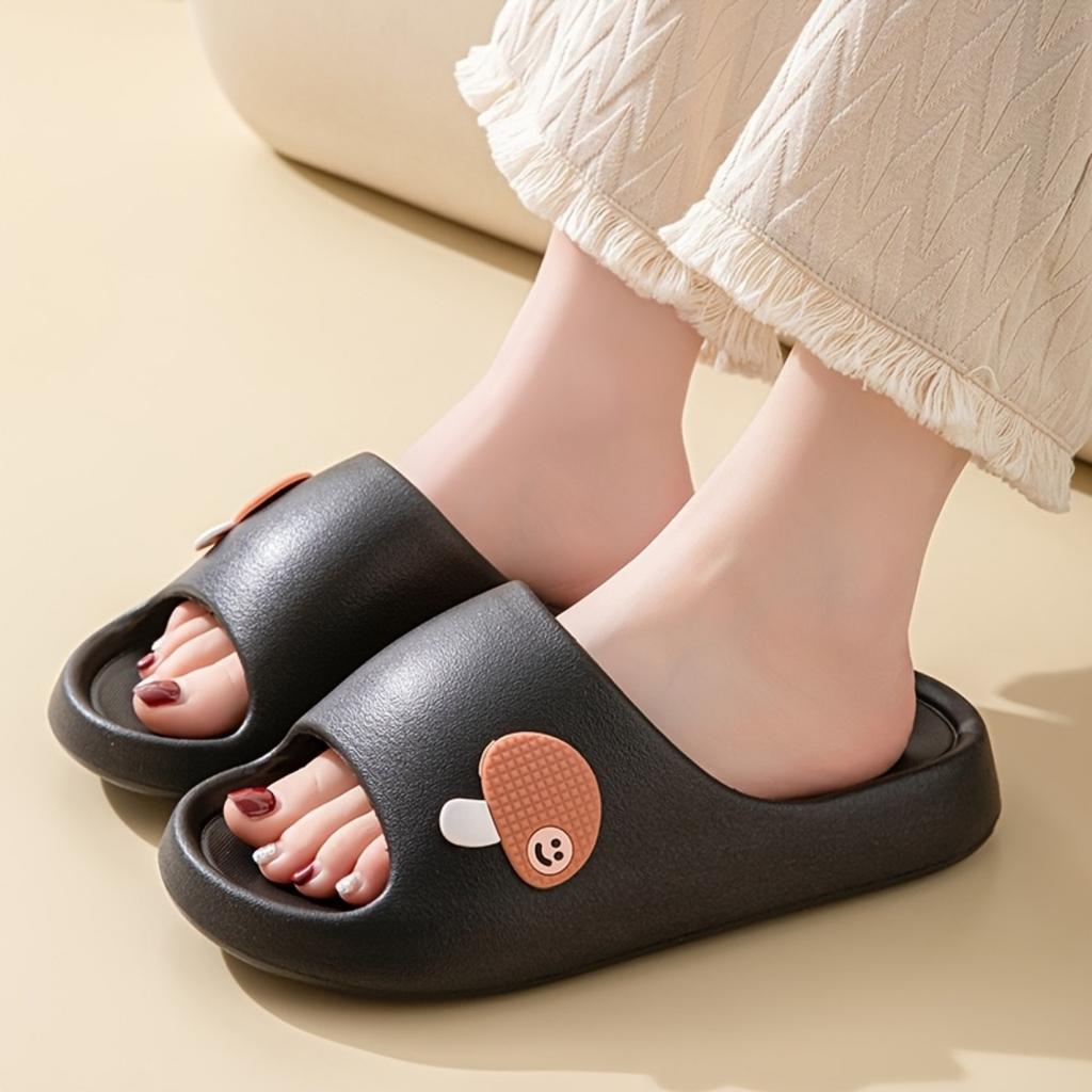 Милые маленькие сандалии-грибочки из материала ЭВА, толстоподошвенные нескользящие домашние тапочки для ванной для пар, подходят для домашнего отдыха