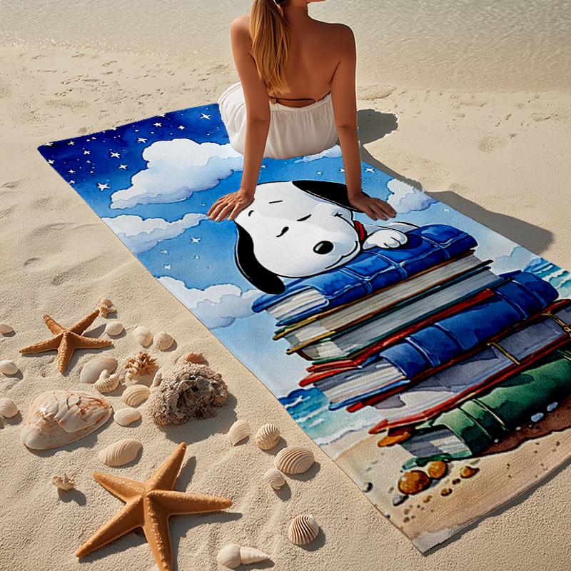Snoo-dog Heart Background Beach Towel, Super Soft Microfiber, Gift for Her/Him, Birthday, for Pool, Beach, Travel, Home Decor Fan gifts