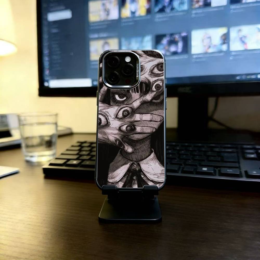 Жуткий Страшный Красный Глаз Лицо Чехол для Телефона Для iPhone 17,16,15,14,13,12,11 Plus,Pro Max,XS,Красочный Серебристый Черный Чехол