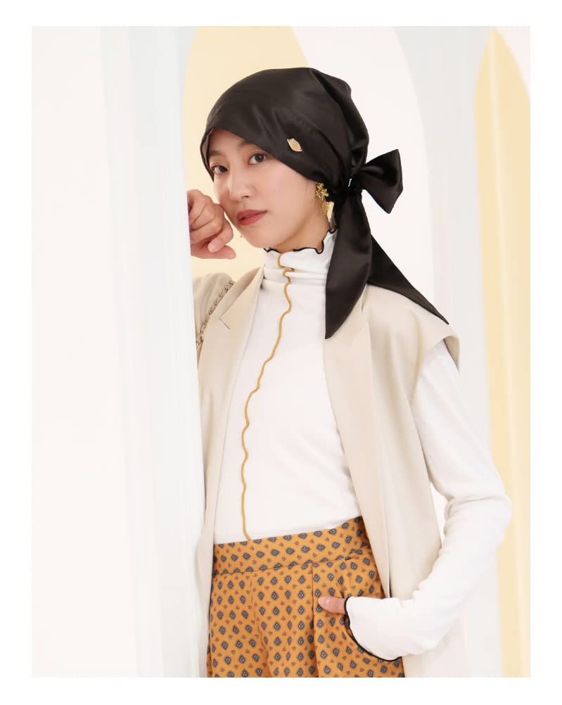 MY Medical Care Lace Hair Plain [KISS LIFE] Hat, Hat, 2-way, Cute, Stylish, Type, Cancer, Loss, Women's, Audrey, (Black) (kml100143a)