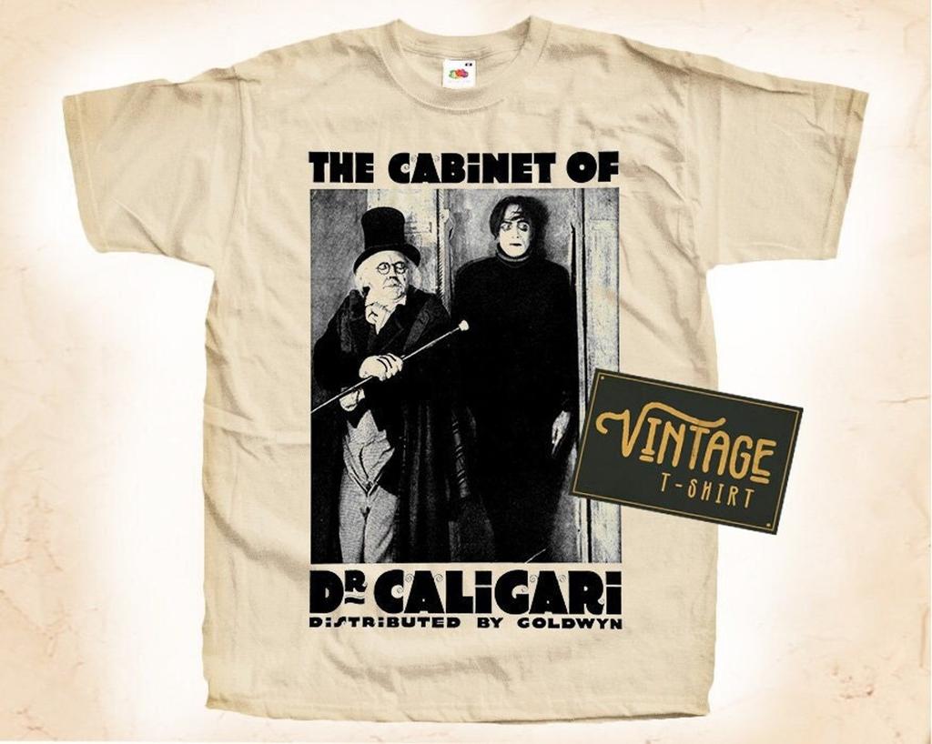 Кабинет доктора. Футболка Caligari V1 Винтажная Натуральный цвет Мужская футболка Цифровая печать DTG РАЗМЕРЫ S M L XL 2XL 3XL 4XL 5XL
